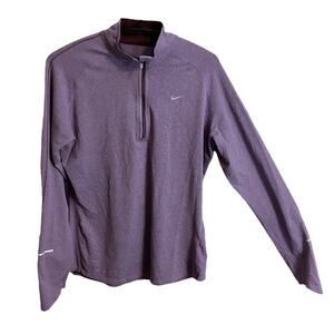 NIKE Top Pullover Women's SZ L Purple Element 1/2-Zip Running Reflective